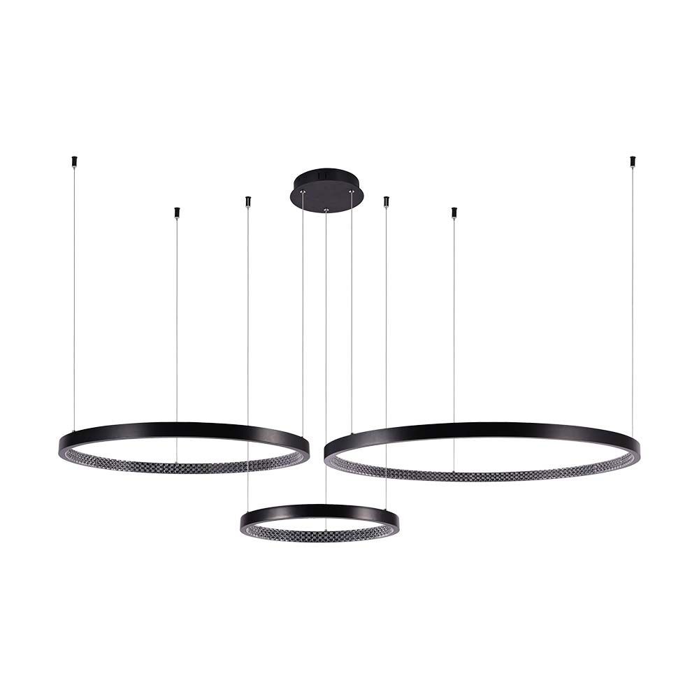 57w Led Hængelampe   (40x60x80cm), 4000k, Krystal Akryl Inde, Sort Hus   Kulør : Neutral fra V-tac