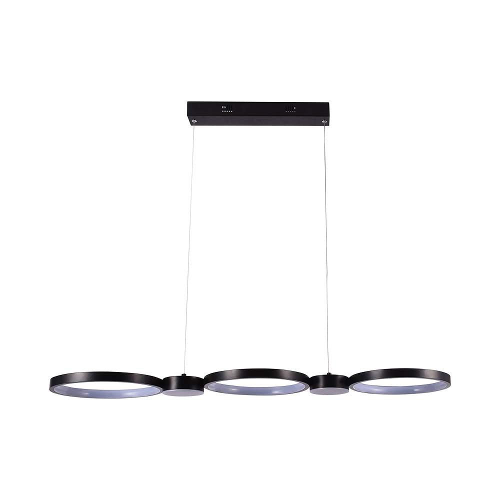 38w Hængelampe   Led, 95x100cm, 3000k, Ren Sort   Kulør : Varm fra V-tac