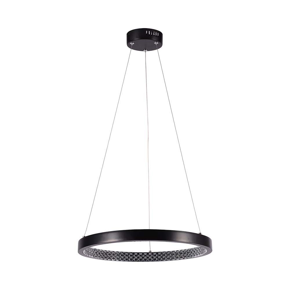 19w Hængelampe   Led, 40cm, 3000k, Krystal Akryl, Indvendig, Sort, Hus   Kulør : Varm fra V-tac