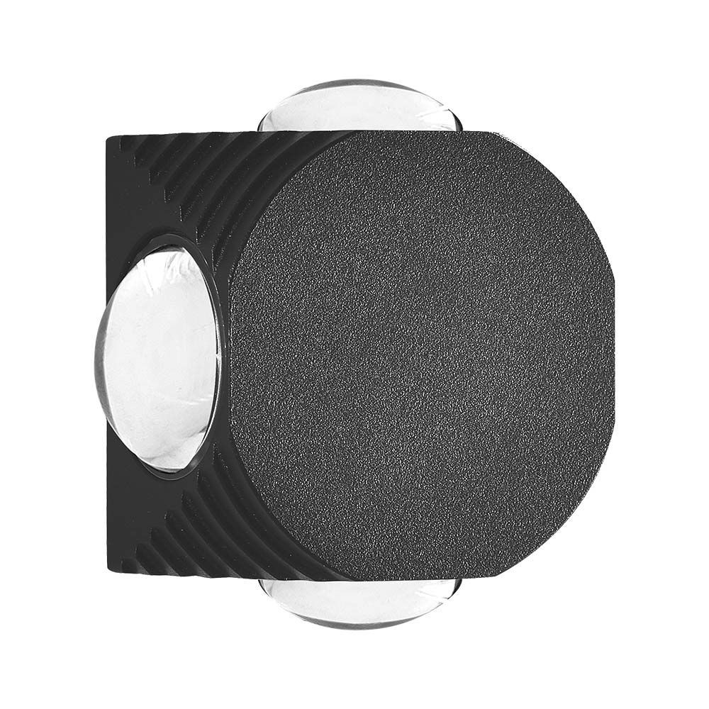 4w Væglampe   Led, Cob, 4 Vejs, 3000k, Sort Hus   Kulør : Varm fra V-tac