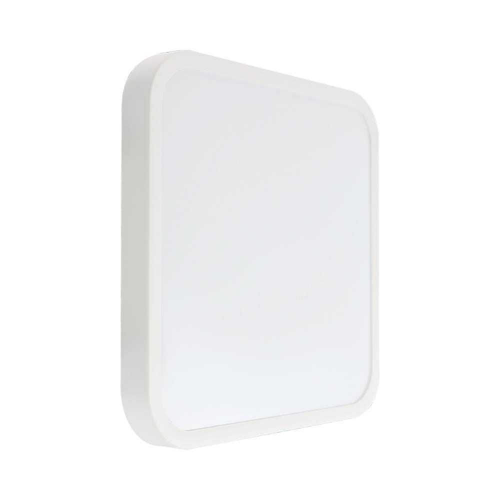 18w Led Kuppellampe 3000k, Kvadratisk, Hvid Ramme, Ip44 Kulør : Varm fra V-tac