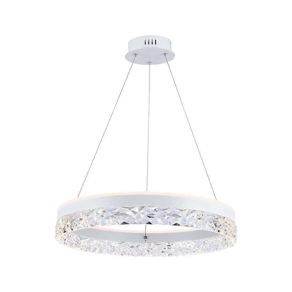 25w Hængelampe   Led, Enkeltring, 3000k, Hvid   Kulør : Varm fra V-tac