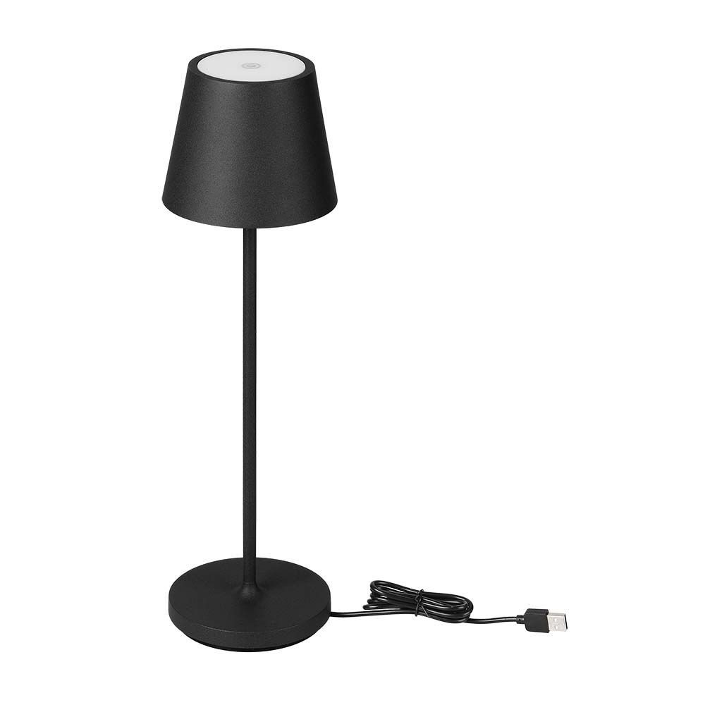 1.5w Led Bordlampe Berørings Dæmpbar, 3000k, Ip54, Sand Sort, Hus Dæmpbar : Dæmper Indbygget, Kulør : Varm fra V-tac