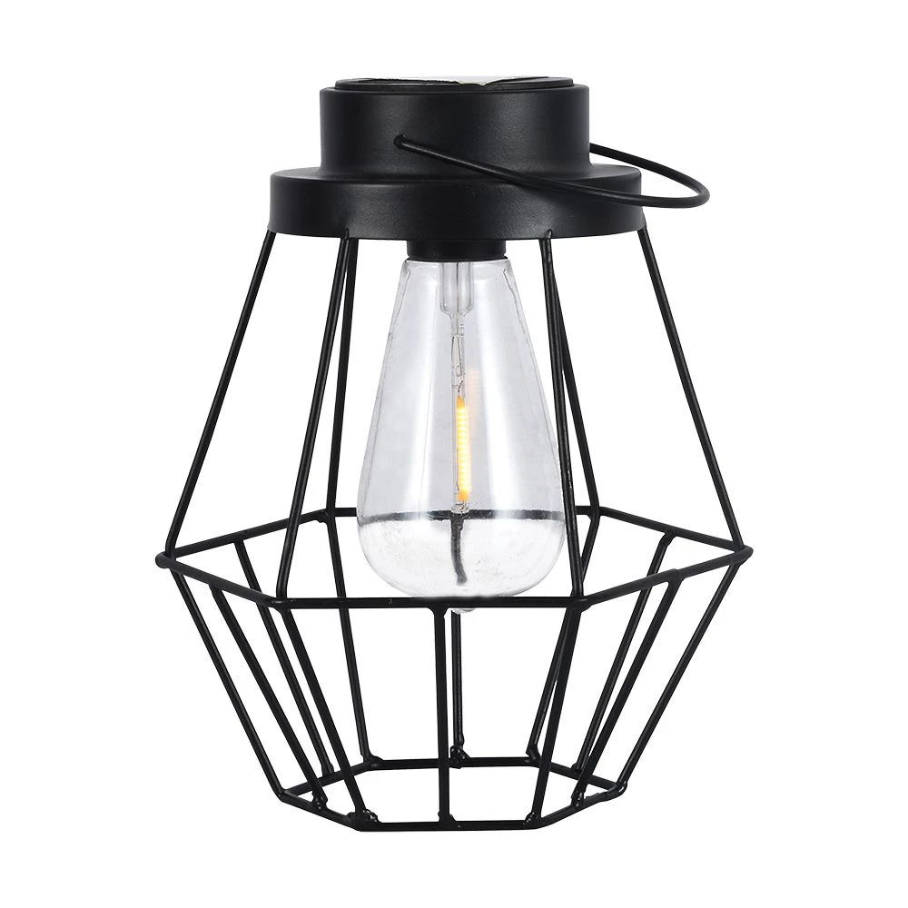 Led Solcellelampe   2700k, Metal+sort Hus   Kulør : Varm fra V-tac