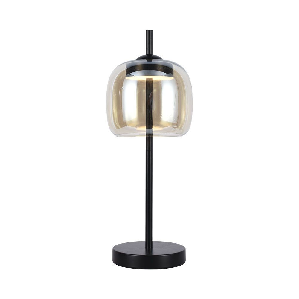 Led Designer Bordlampe   3000k, Metal+glas, Hus   Kulør : Varm fra V-tac