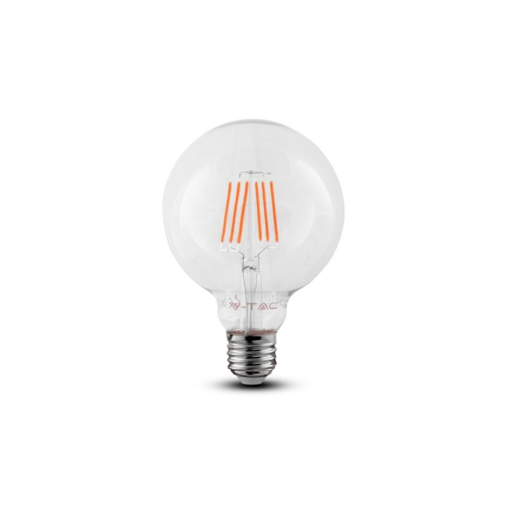 E27 6w Led Globepære ø12,5 Cm, Samsung Led Chip, Kultråd Dæmpbar : Ikke Dæmpbar, Kulør : Varm fra V-tac