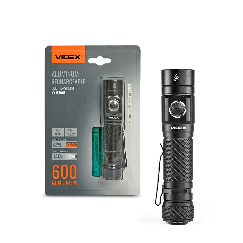 Led Bærbar Lommelygte   5000k   Kulør : Neutral fra Videx