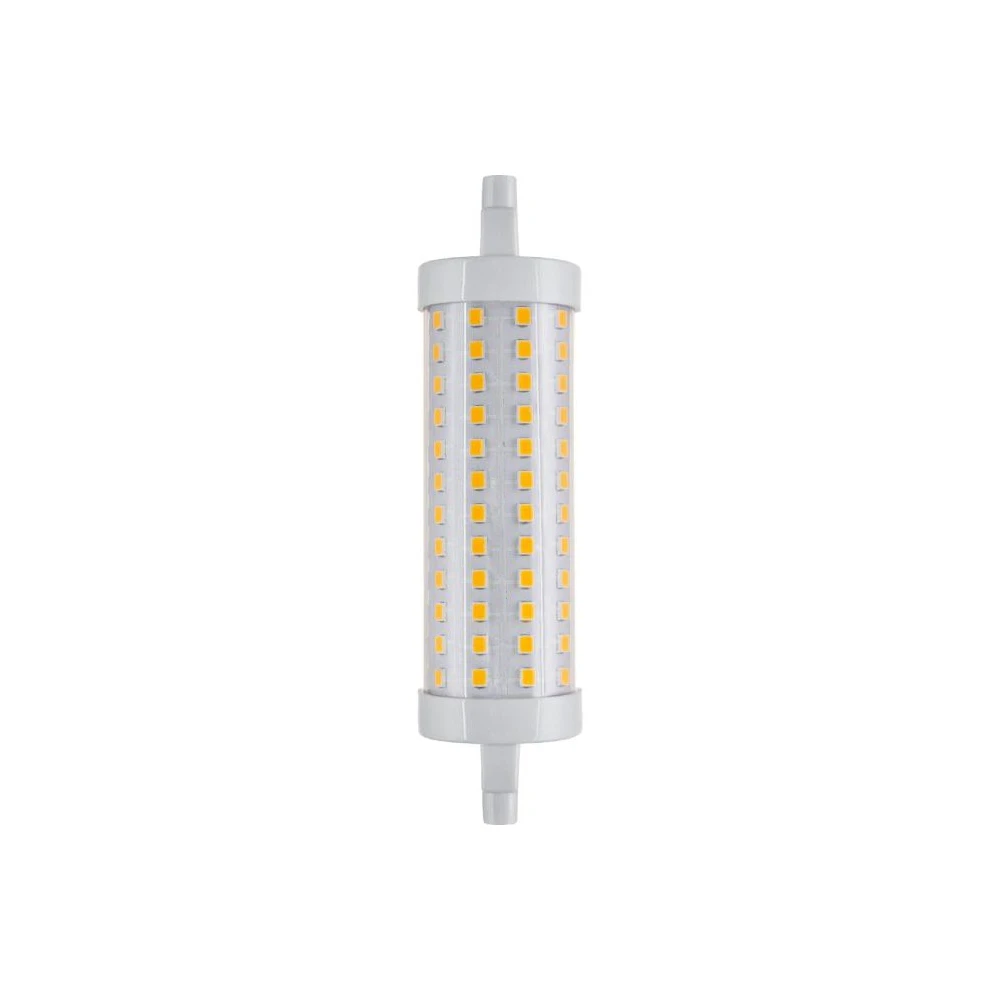 R7s 118mm   17w Led Pære   2500lm, 3000k, Klar Glas   Kulør : Varm fra Spl