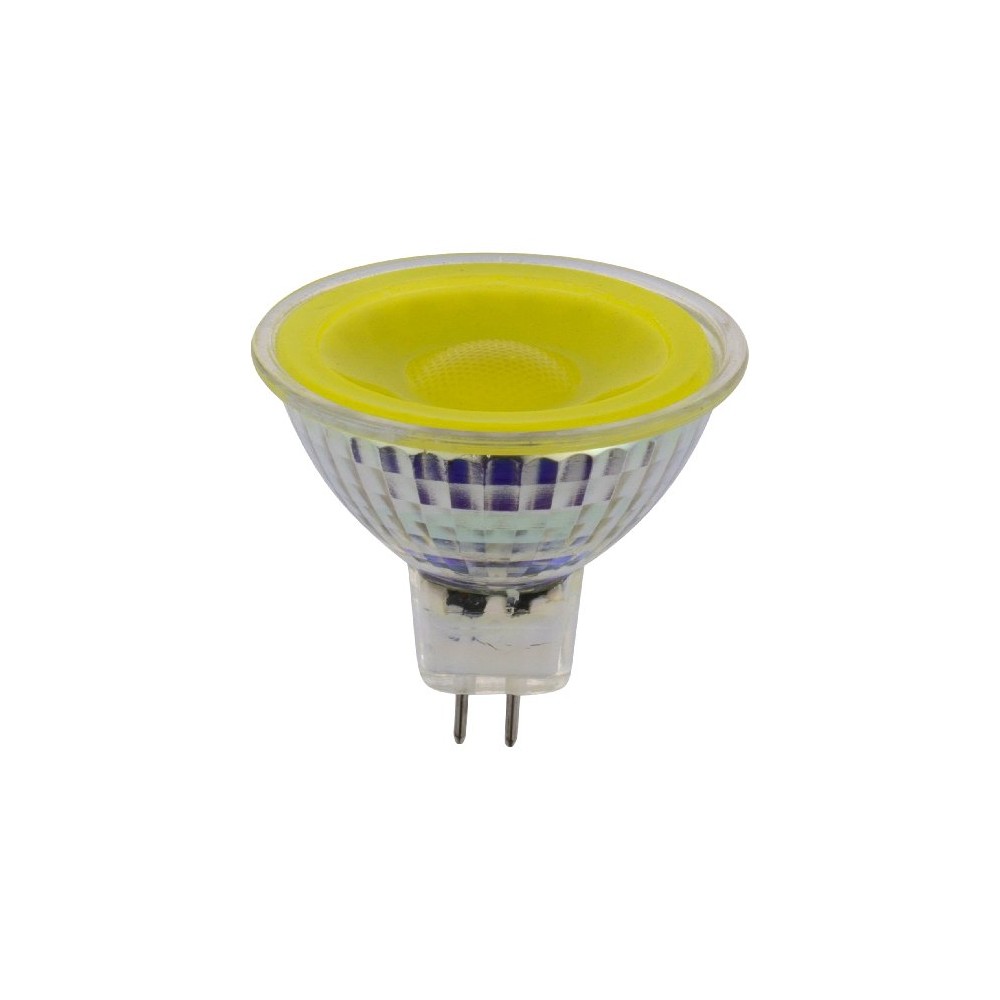 Gu5.3 5w Led Pære, 12v   Mr16, 38°, Gul, Glas fra Spl
