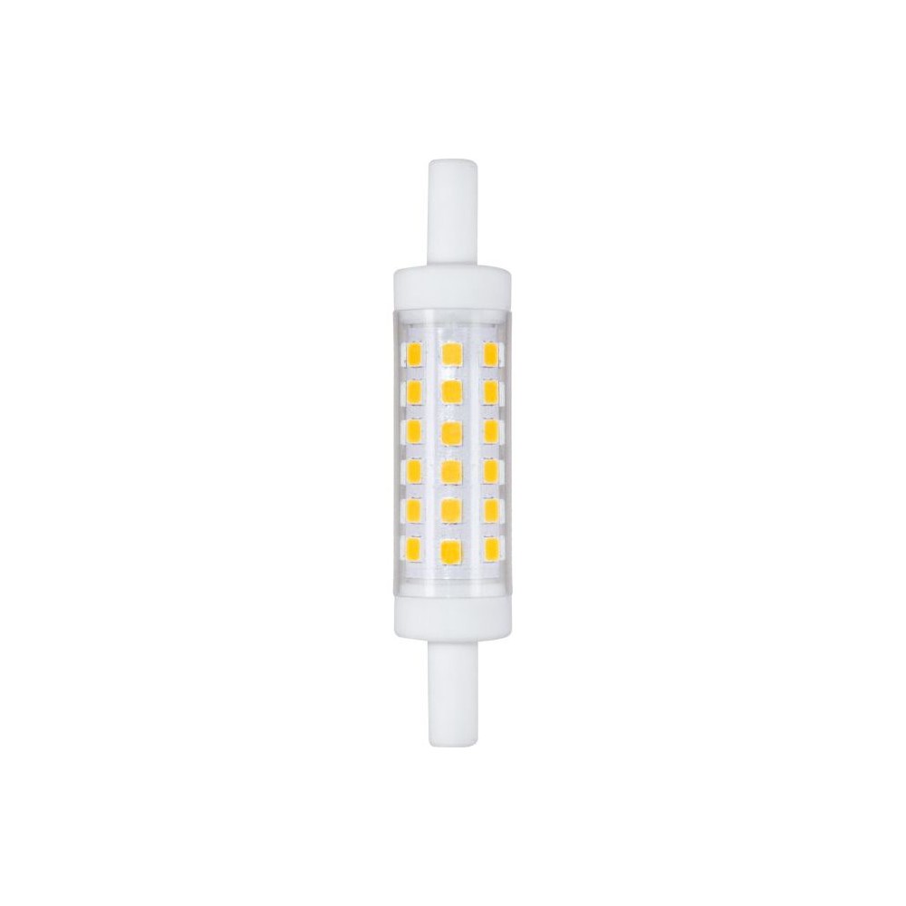 R7s 78mm   5w Led Pære   490lm, 3000k, Klar Glas, Keramik   Kulør : Varm fra Spl