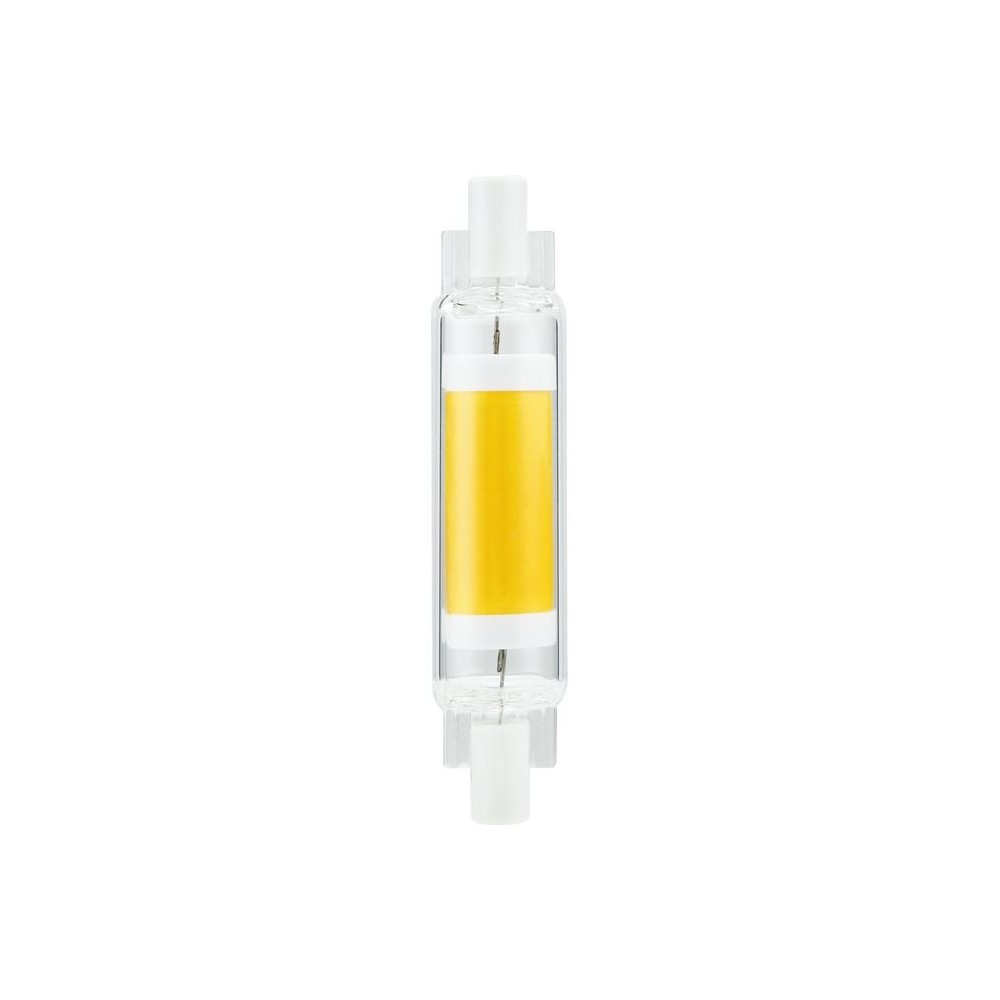 R7s 78mm   4w Dæmpbar Led Pære   450lm, Cob, 2700k, Klar Glas   Dæmpbar : Dæmpbar, Kulør : Varm fra Spl