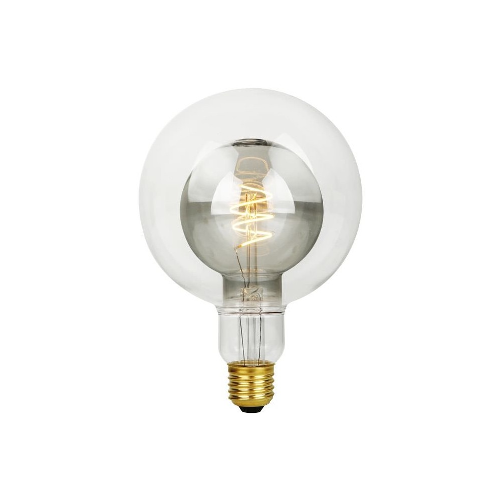 E27 5,5w Led Filament Double Globe G125   470lm, 2200k, Dæmpbar, Røgfarvet Glas   Dæmpbar : Dæmpbar, Kulør : Ekstra Varm fra Spl