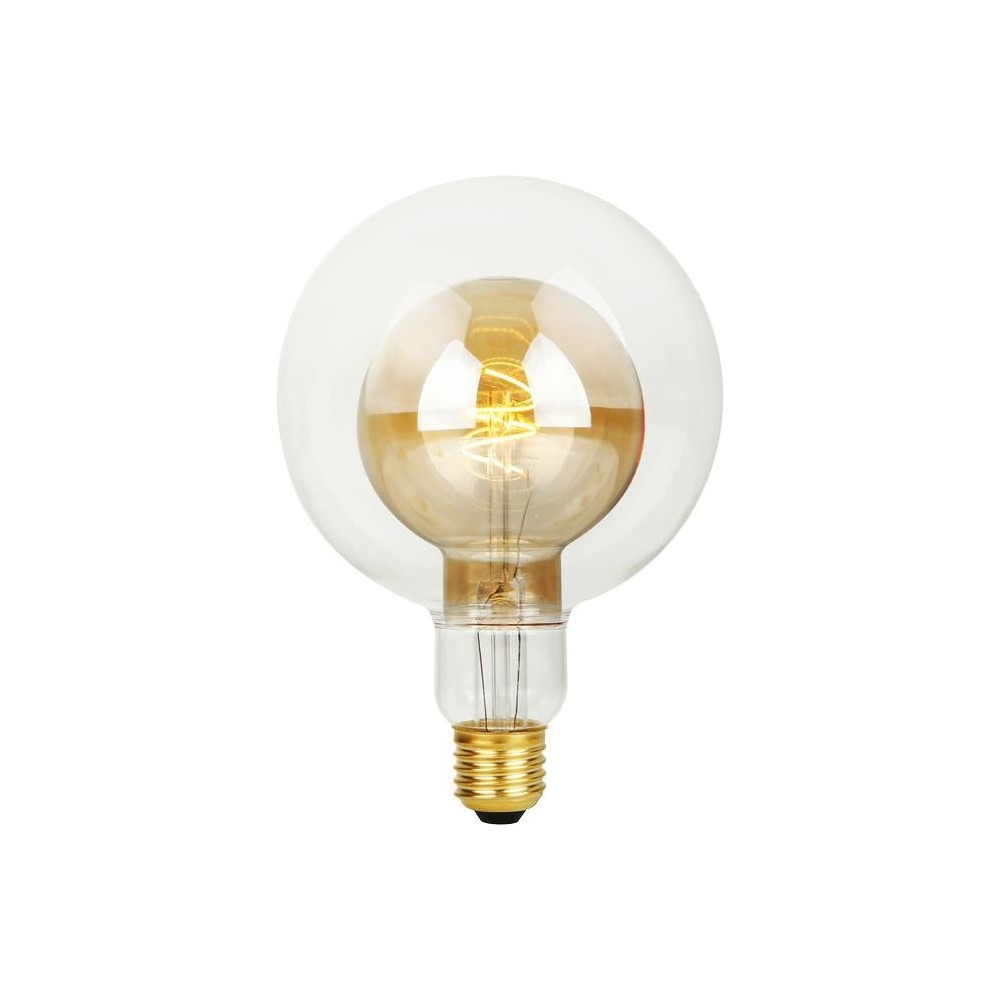 E27 4,9w Led Filament Double Globe G125 470lm, 2200k, Dæmpbar, Guld Glas Dæmpbar : Dæmpbar, Kulør : Ekstra Varm fra Spl