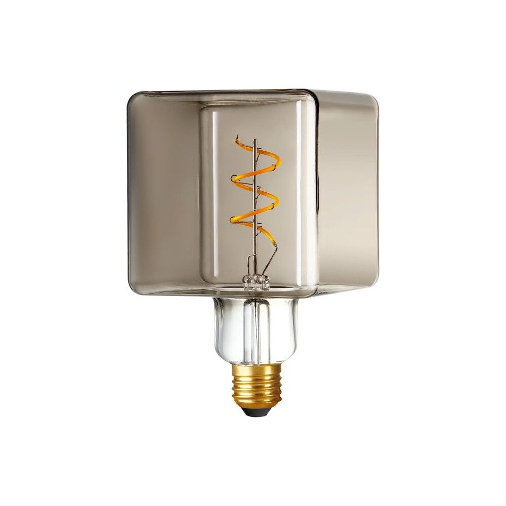 E27 4w Led Ice Cube Filament Pære C95, Dæmpbar, 2200k, Røgfarvet Glas Dæmpbar : Dæmpbar, Kulør : Ekstra Varm fra Spl