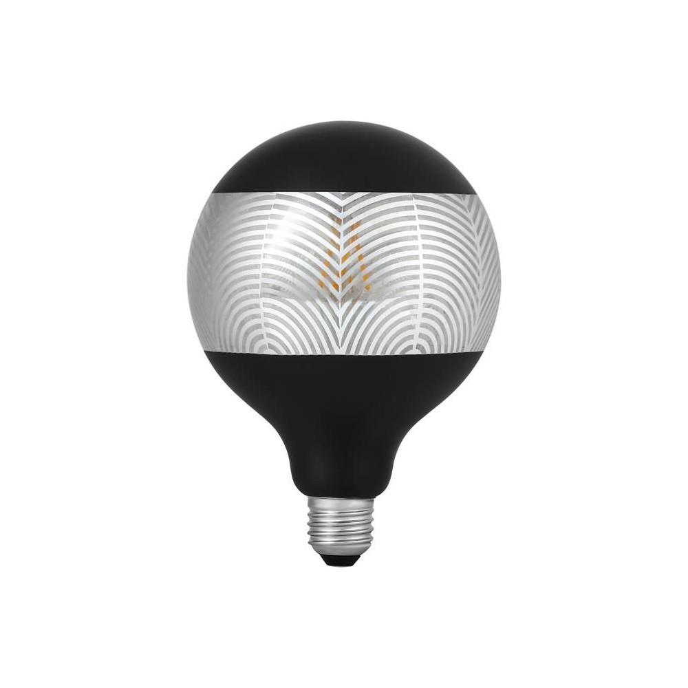 E27 4w Dæmpbar Led Pære G125, Laser Leaf, Sort Sølv, 120lm, 2500k Dæmpbar : Dæmpbar, Kulør : Ekstra Varm fra Spl