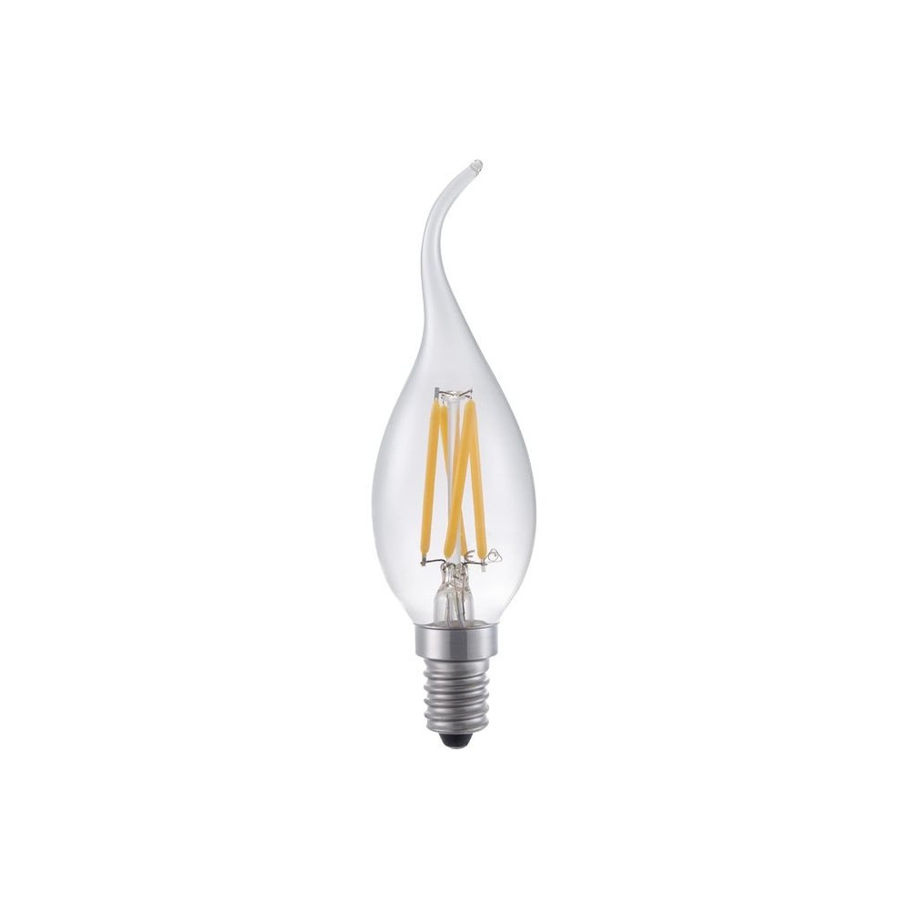 E14 4w Dæmpbar Led Kertepære Med Tip Filament, 320lm, C35, Klar Glas, 2500k Dæmpbar : Dæmpbar, Kulør : Ekstra Varm fra Spl