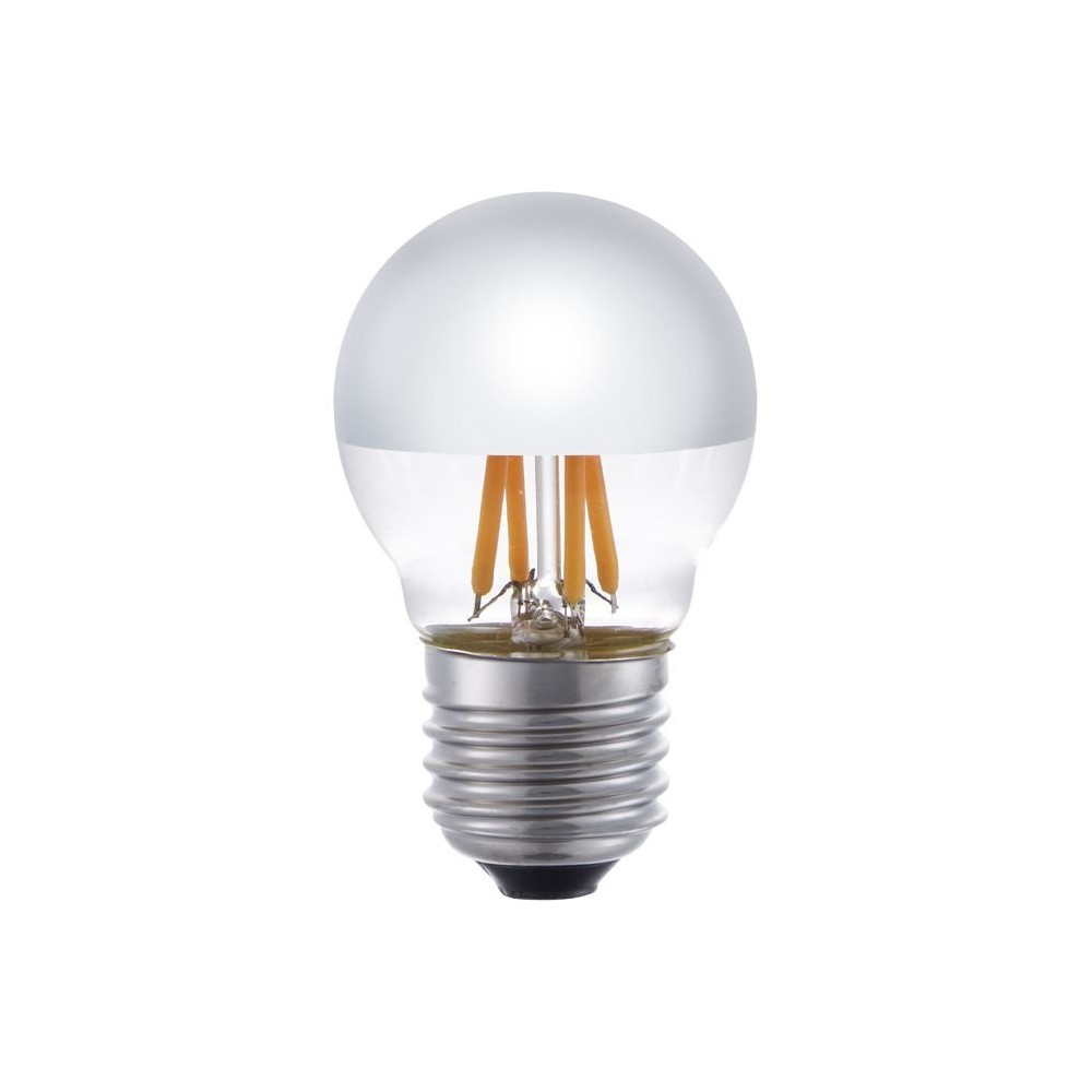 E27 4w Dæmpbar Led Kronepære G45, Filament, Topforsølvet, 2500k, Sølv Dæmpbar : Dæmpbar, Kulør : Ekstra Varm fra Spl