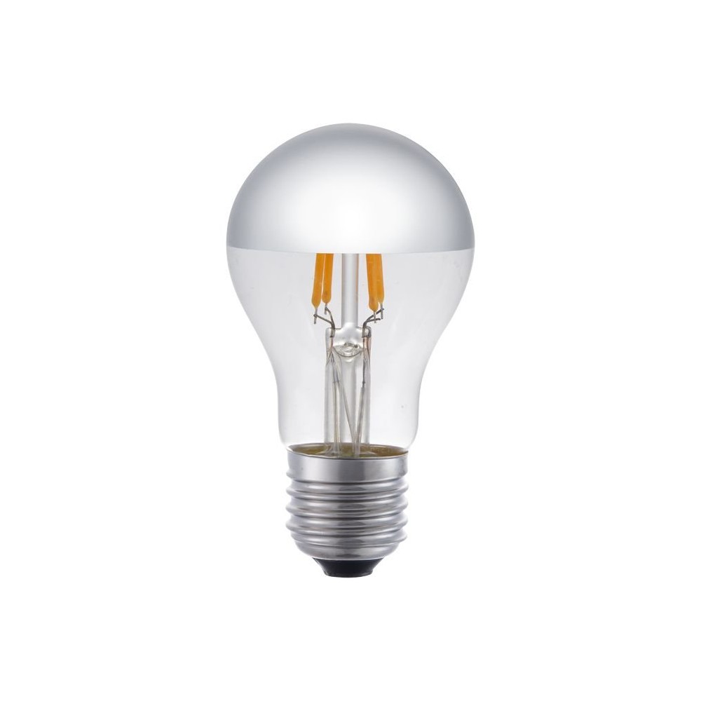 E27 4w Dæmpbar Led Kronepære Med Topforsølvning A55, 250lm, 2500k, Sølv Top, Filament Dæmpbar : Dæmpbar, Kulør : Ekstra Varm fra Spl