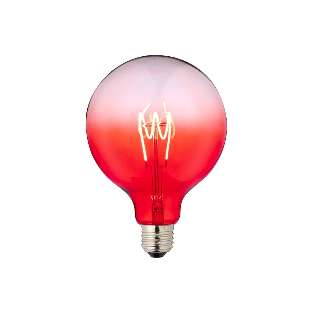 E27 4w Dæmpbar Led Pære G125, Rød, Flex Filament, 140lm Dæmpbar : Dæmpbar fra Spl