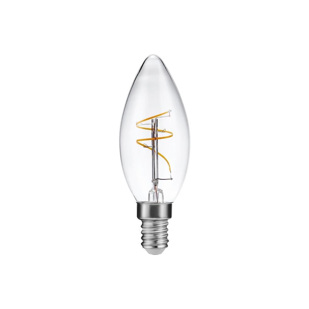 E14 1,5w Slim Flex Filament Kronepære   C35, 150lm, 2200k, Klar Glas   Kulør : Ekstra Varm fra Spl