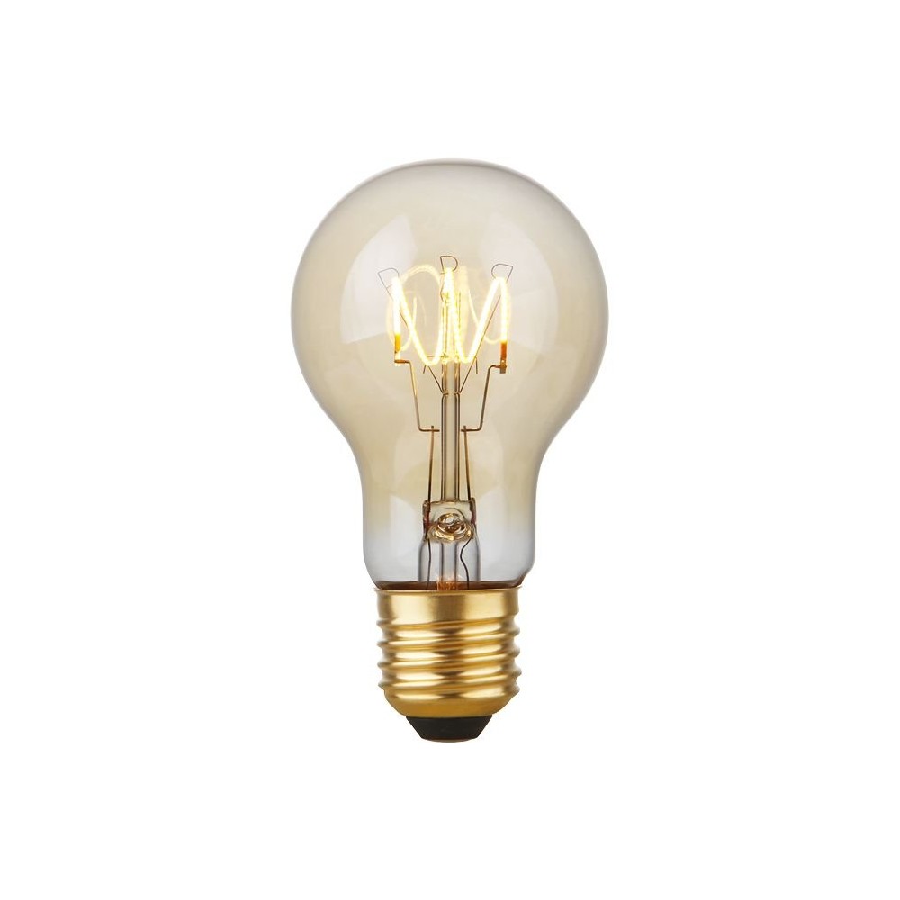 E27 4,2w Dæmpbar Led Pære A60, Flex Filament, 2200k, Guld Glas, 470lm Dæmpbar : Dæmpbar, Kulør : Ekstra Varm fra Spl
