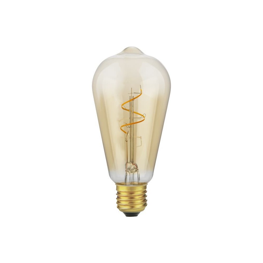 E27 2,9w Dæmpbar Led Pære   Slim Flex Filament, St64, 2200k, Gold, 250lm   Dæmpbar : Dæmpbar, Kulør : Ekstra Varm fra Spl