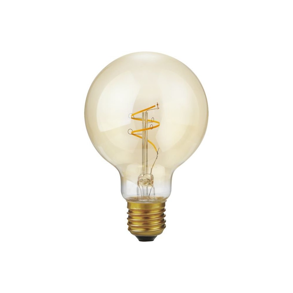 E27 4,2w Dæmpbar Led Slim Flex Filamentpære G80, 470lm, 2200k, Guld Glas Dæmpbar : Dæmpbar, Kulør : Ekstra Varm fra Spl