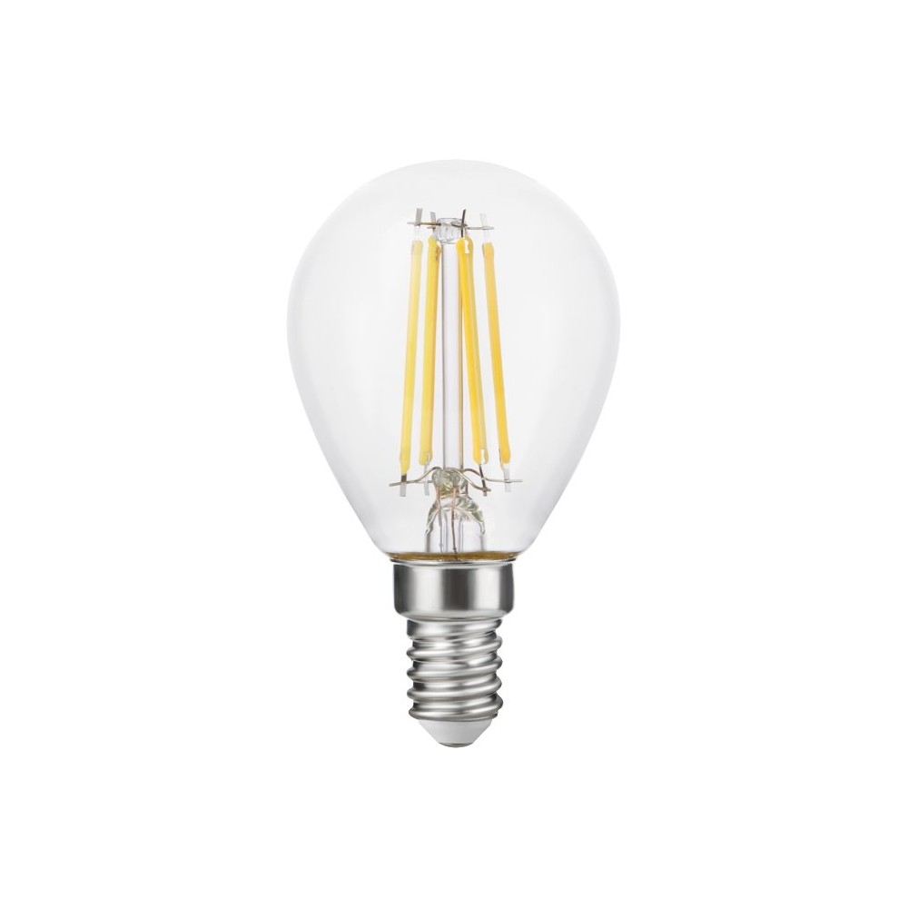 E14 4,7w Dæmpbar Led Kronepære G45, Filament, 470lm, 2500k, Klart Glas Dæmpbar : Dæmpbar, Kulør : Ekstra Varm fra Spl