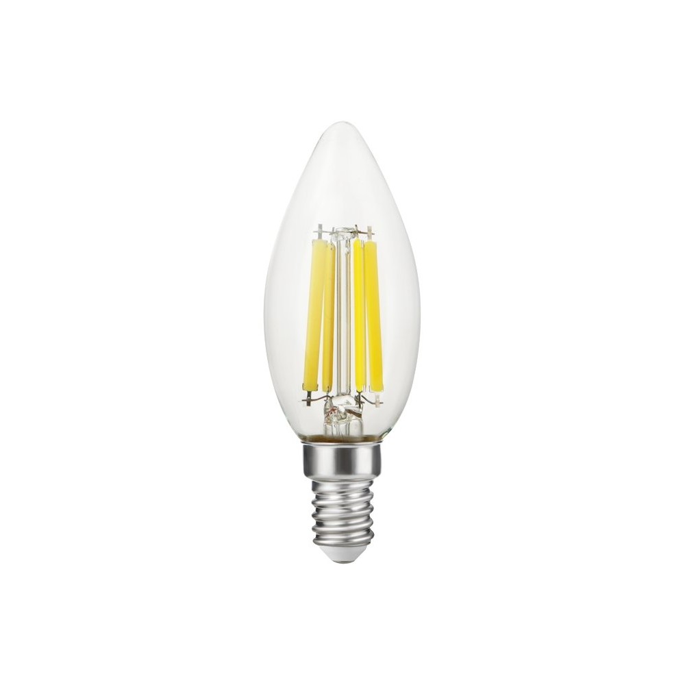 E14 7w Dæmpbar Led Kertepære   Filament, C35, 806lm, 2700k, Klar Glas   Dæmpbar : Dæmpbar, Kulør : Varm fra Spl