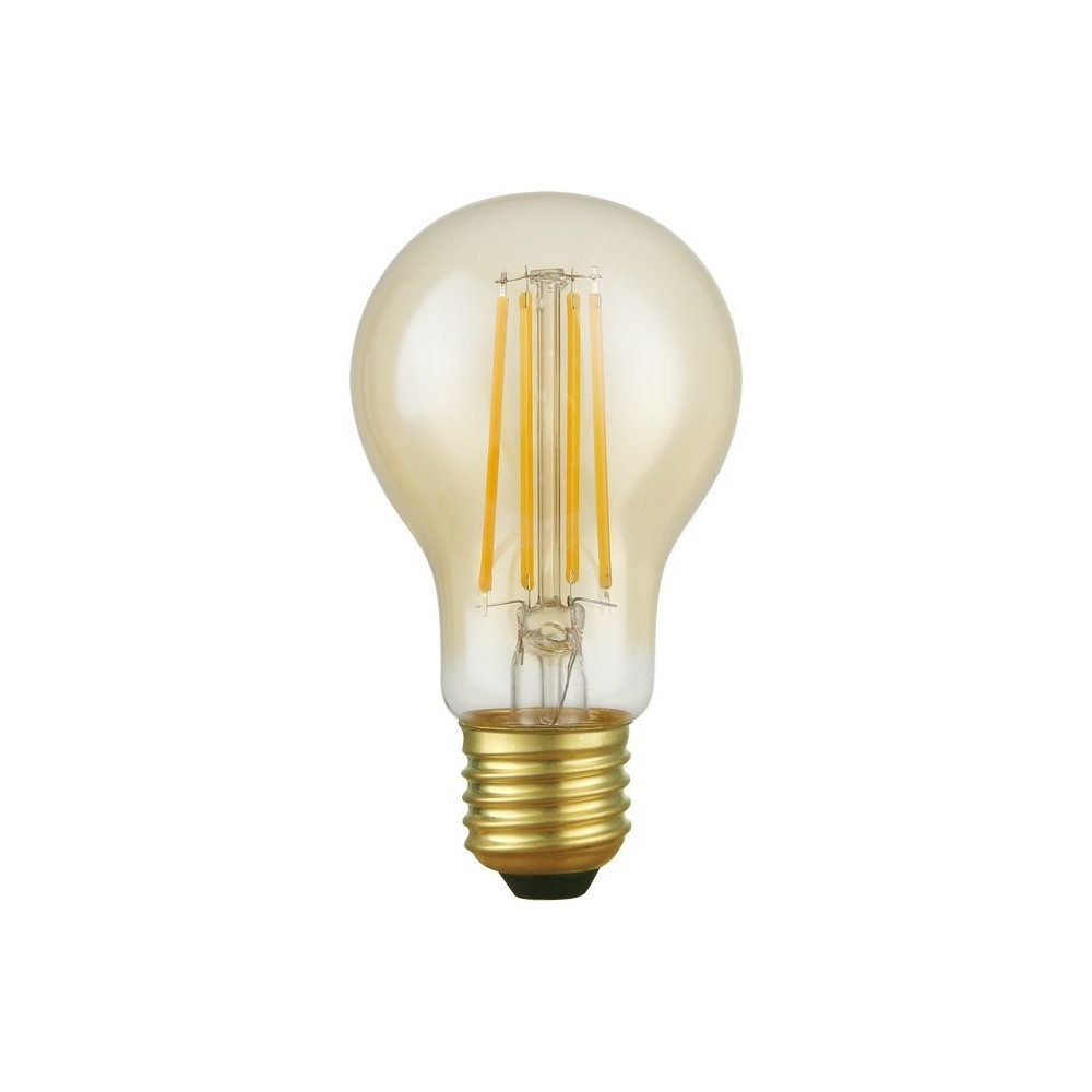 E27 4,7w Dæmpbar Led Pære Filament, A60, 470lm, 2200k, Guld Glas Dæmpbar : Dæmpbar, Kulør : Ekstra Varm fra Spl