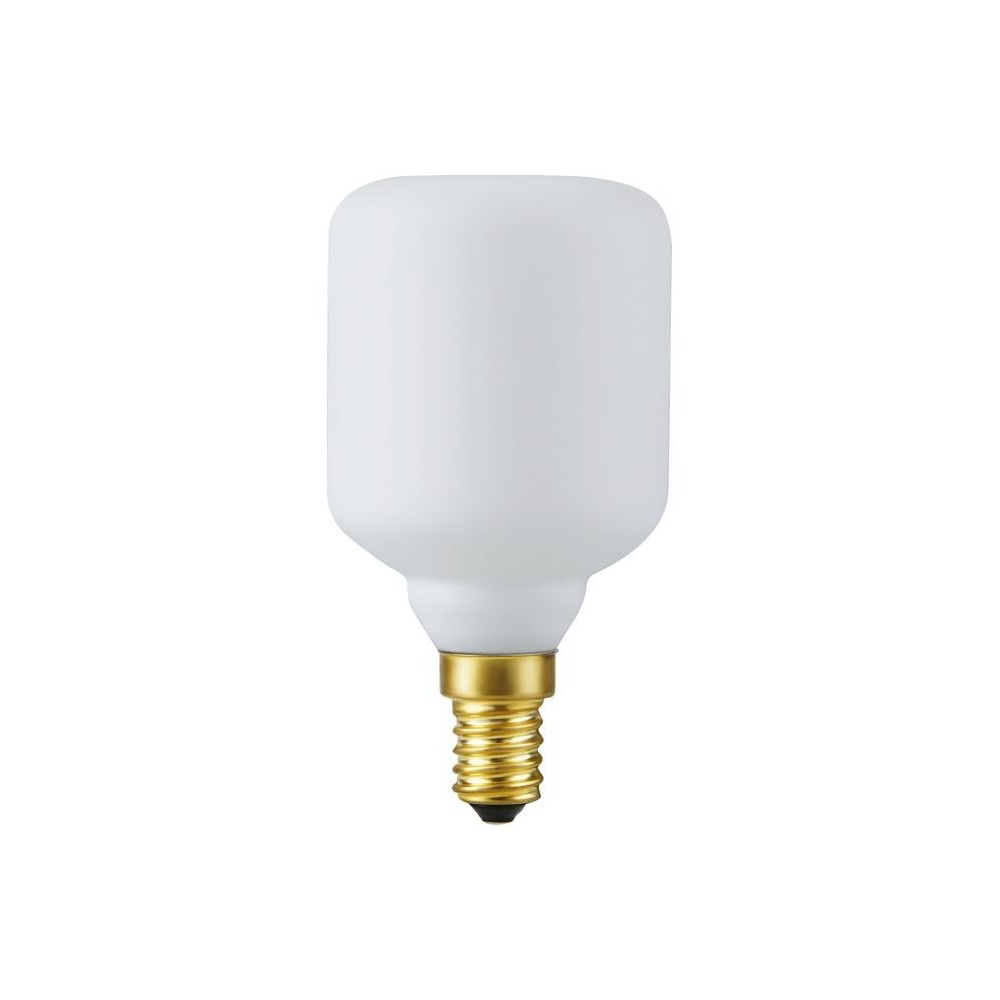 E14 4w Dæmpbar Led Cylinderpære   9,5cm, 2500k, Mat Hvid, Fila Cylinder   Dæmpbar : Dæmpbar, Kulør : Ekstra Varm fra Spl