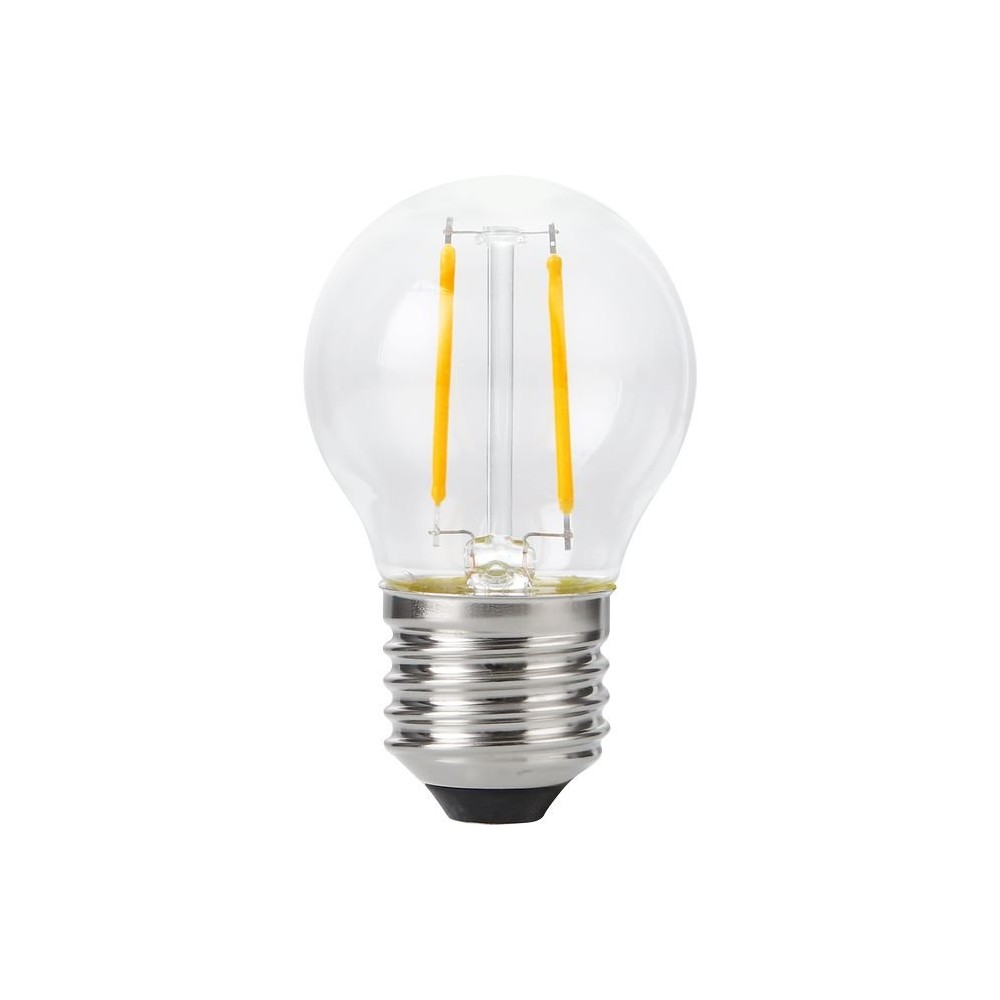 E27 2w Dæmpbar Led Kronepære G45, Filament, 2500k, Klar Glas Dæmpbar : Dæmpbar, Kulør : Ekstra Varm fra Spl