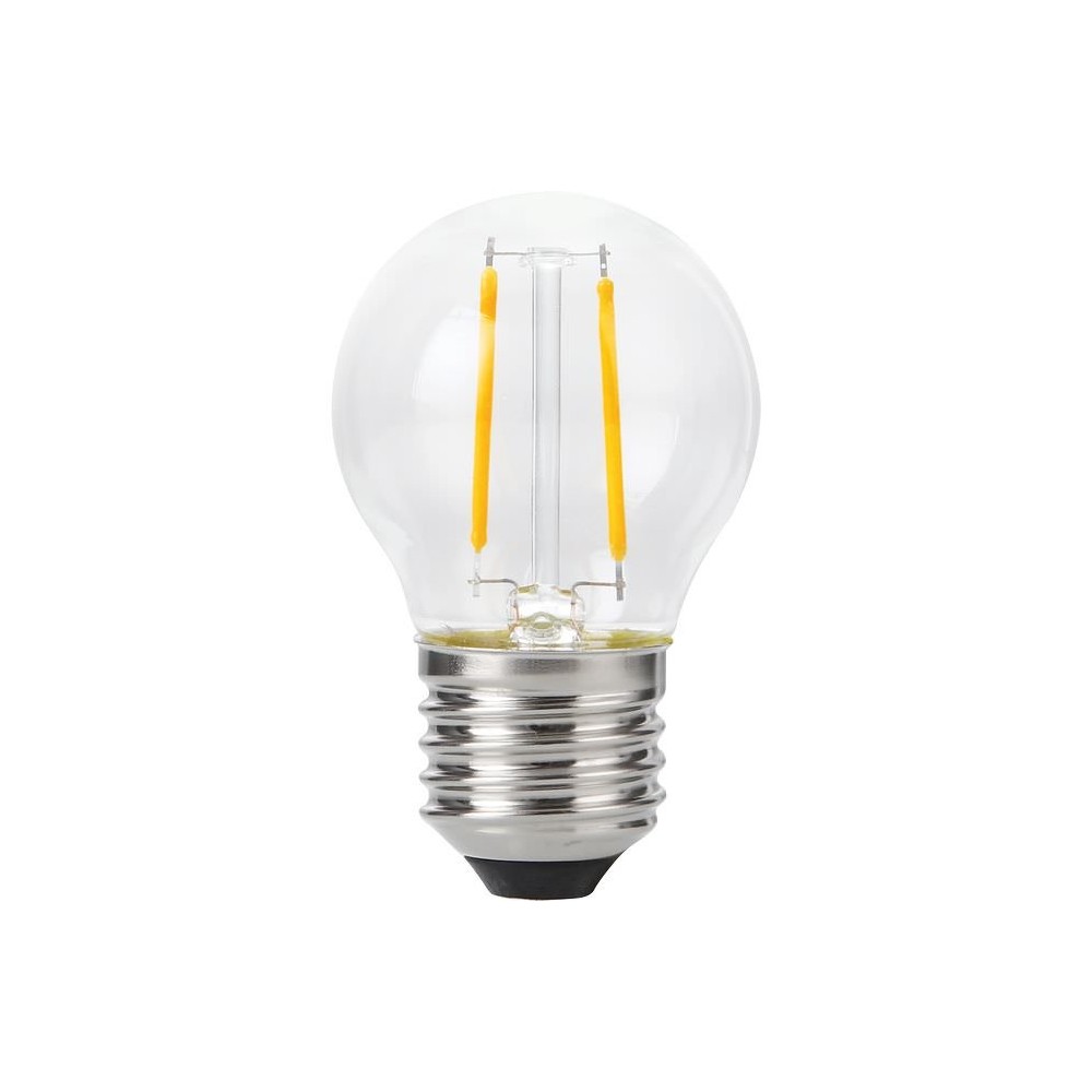 E27 2w Dæmpbar Led Kronepære G45, Filament, 2200k, Klar Glas Dæmpbar : Dæmpbar, Kulør : Ekstra Varm fra Spl