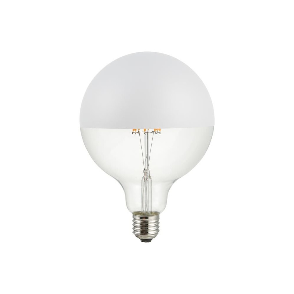 E27 6,5w Dæmpbar Led Globepære G125, Topforsølvet, Filament, 2500k Dæmpbar : Dæmpbar, Kulør : Ekstra Varm fra Spl