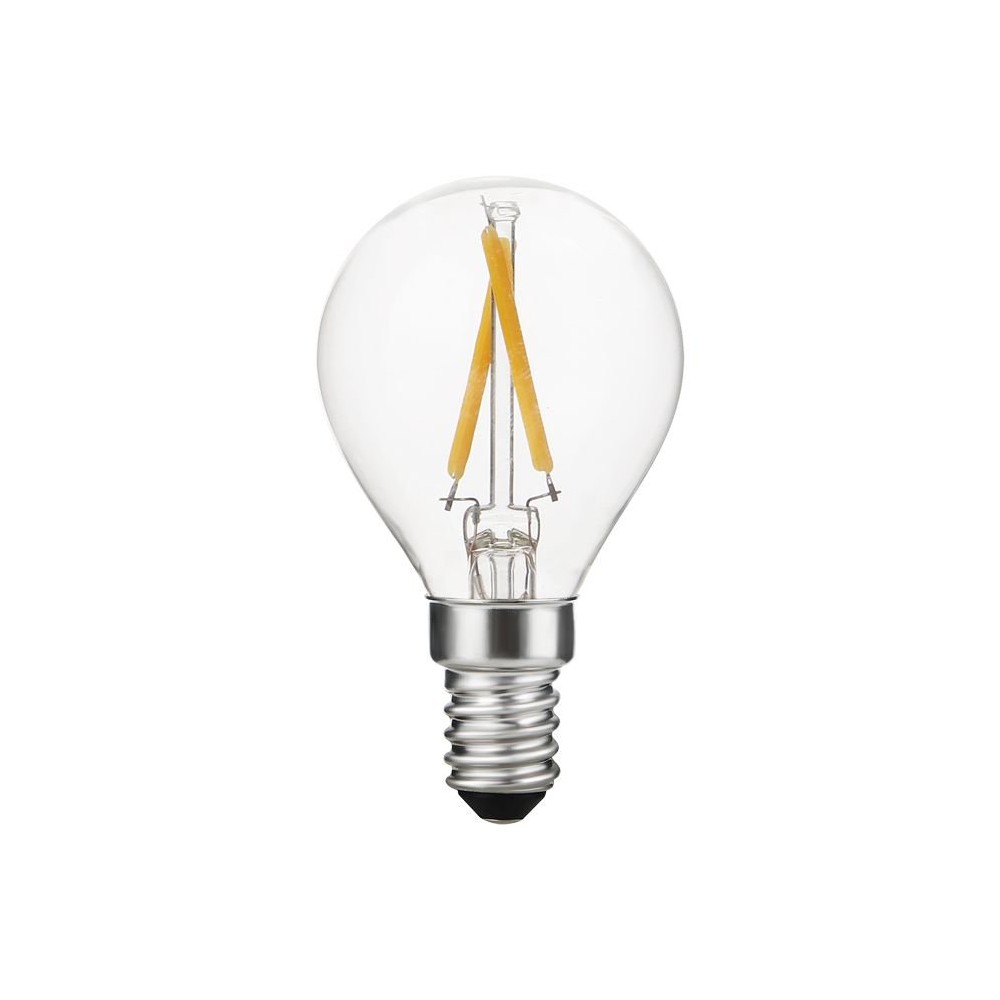 E14 2w Dæmpbar Led Kronepære G45, Filament, 2500k, Klar Glas Dæmpbar : Dæmpbar, Kulør : Ekstra Varm fra Spl