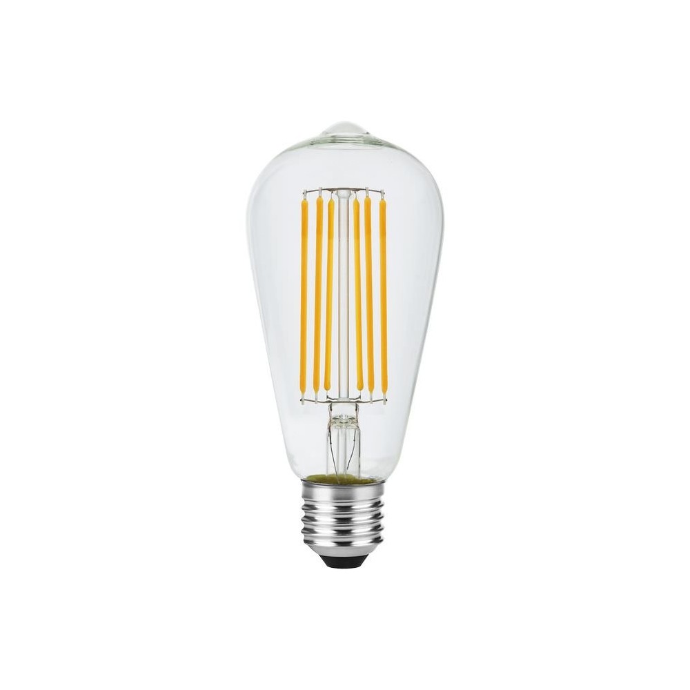 E27 5,5w Dæmpbar Led Filamentpære   St64 Rustika, 460lm, 2200k, Klart Glas   Dæmpbar : Dæmpbar, Kulør : Ekstra Varm fra Spl