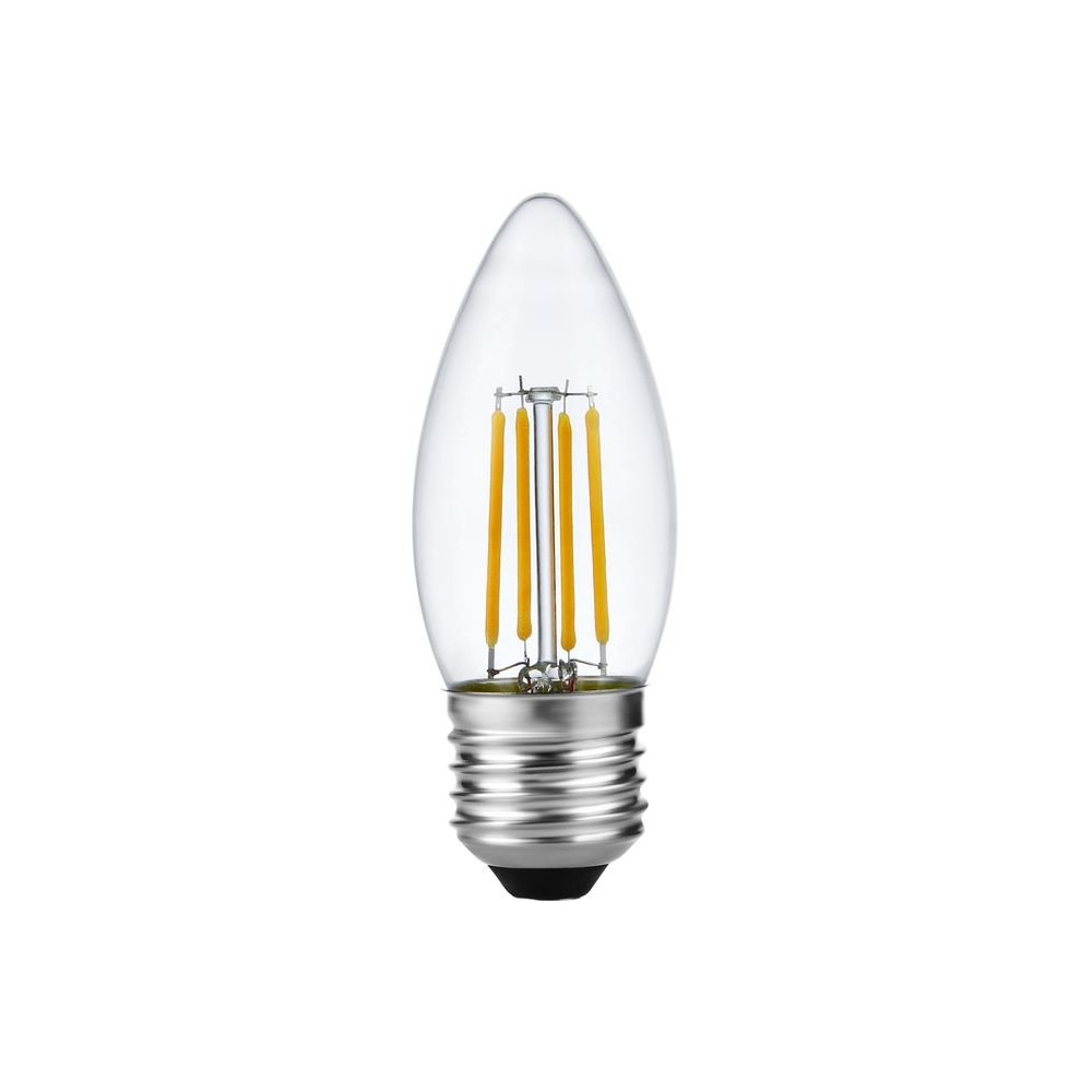 E27 4w Dæmpbar Led Kertepære C35, Filament, 2500k, Klart Glas Dæmpbar : Dæmpbar, Kulør : Ekstra Varm fra Spl
