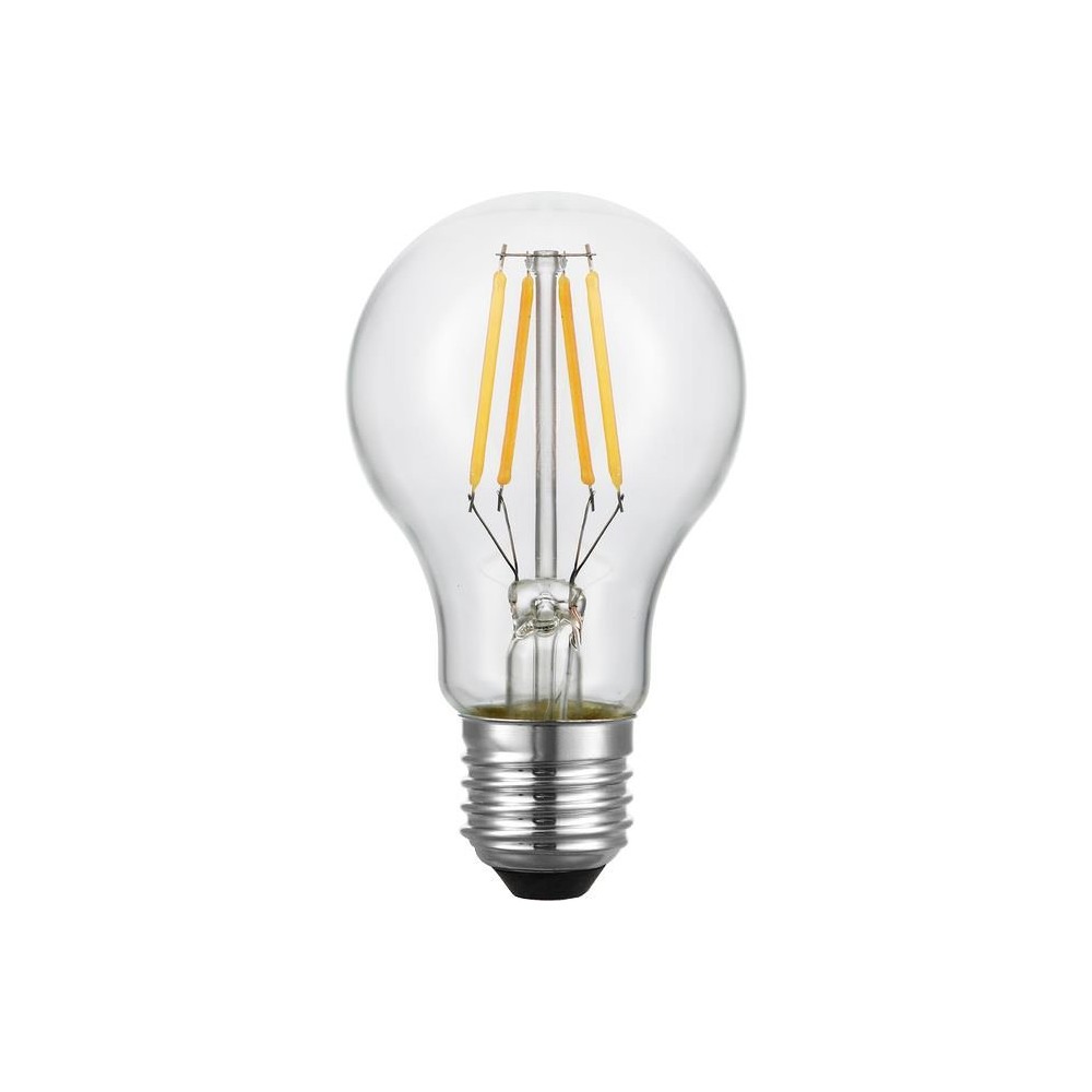 E27 4w Dæmpbar Led Filamentpære A60, 2200k, Klart Glas, 360lm Dæmpbar : Dæmpbar, Kulør : Ekstra Varm fra Spl