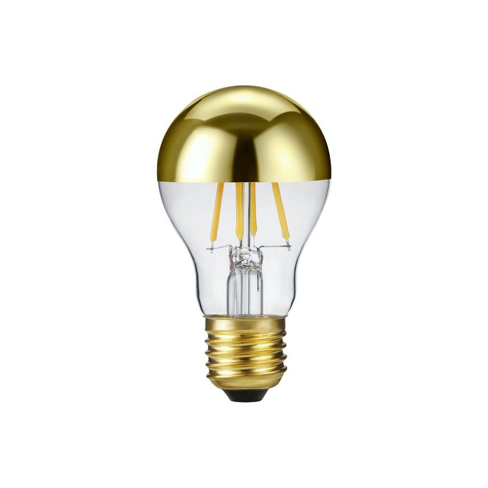 E27 4w Dæmpbar Led Kronepære Topforspejlet Guld, A55, Filament, 2500k Dæmpbar : Dæmpbar, Kulør : Ekstra Varm fra Spl
