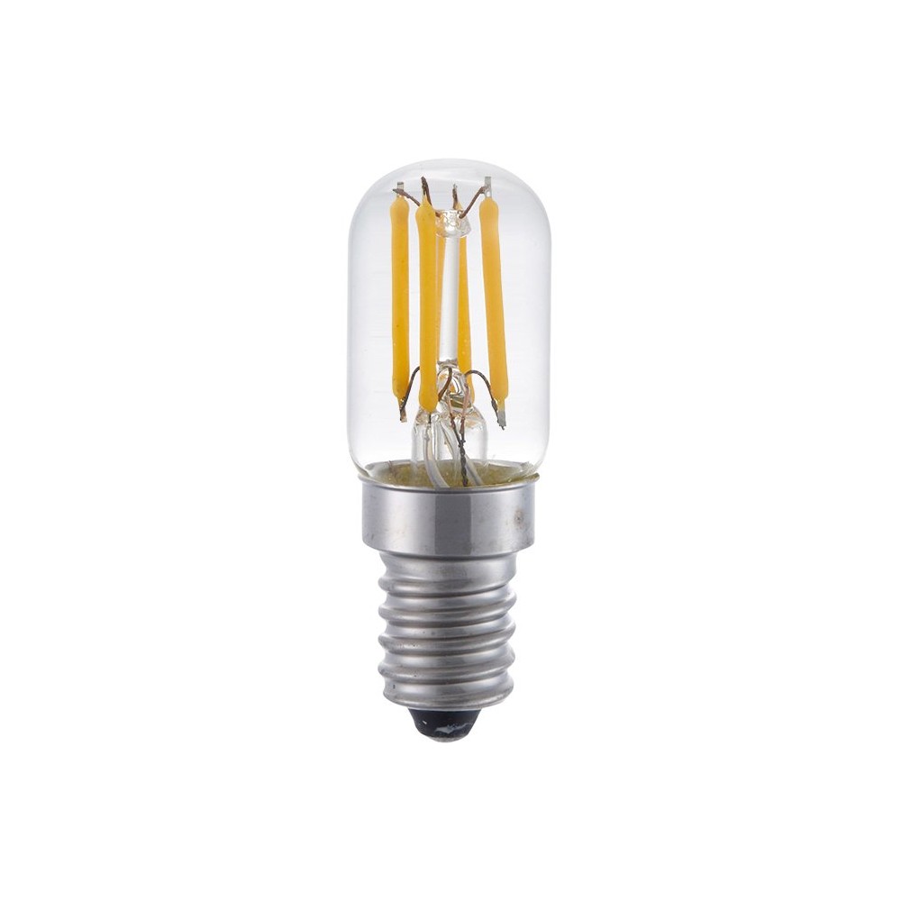 E14 3w Dæmpbar Led Rørpære   5,5cm, Filament, 2500k, Klar Glas   Dæmpbar : Dæmpbar, Kulør : Ekstra Varm fra Spl