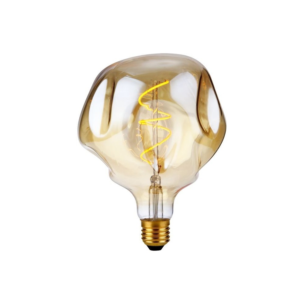 E27 4w  Flex Mystery Led Pære   G125, Dæmpbar, 2000k, Guld Glas, Filament   Dæmpbar : Dæmpbar, Kulør : Ekstra Varm fra Spl