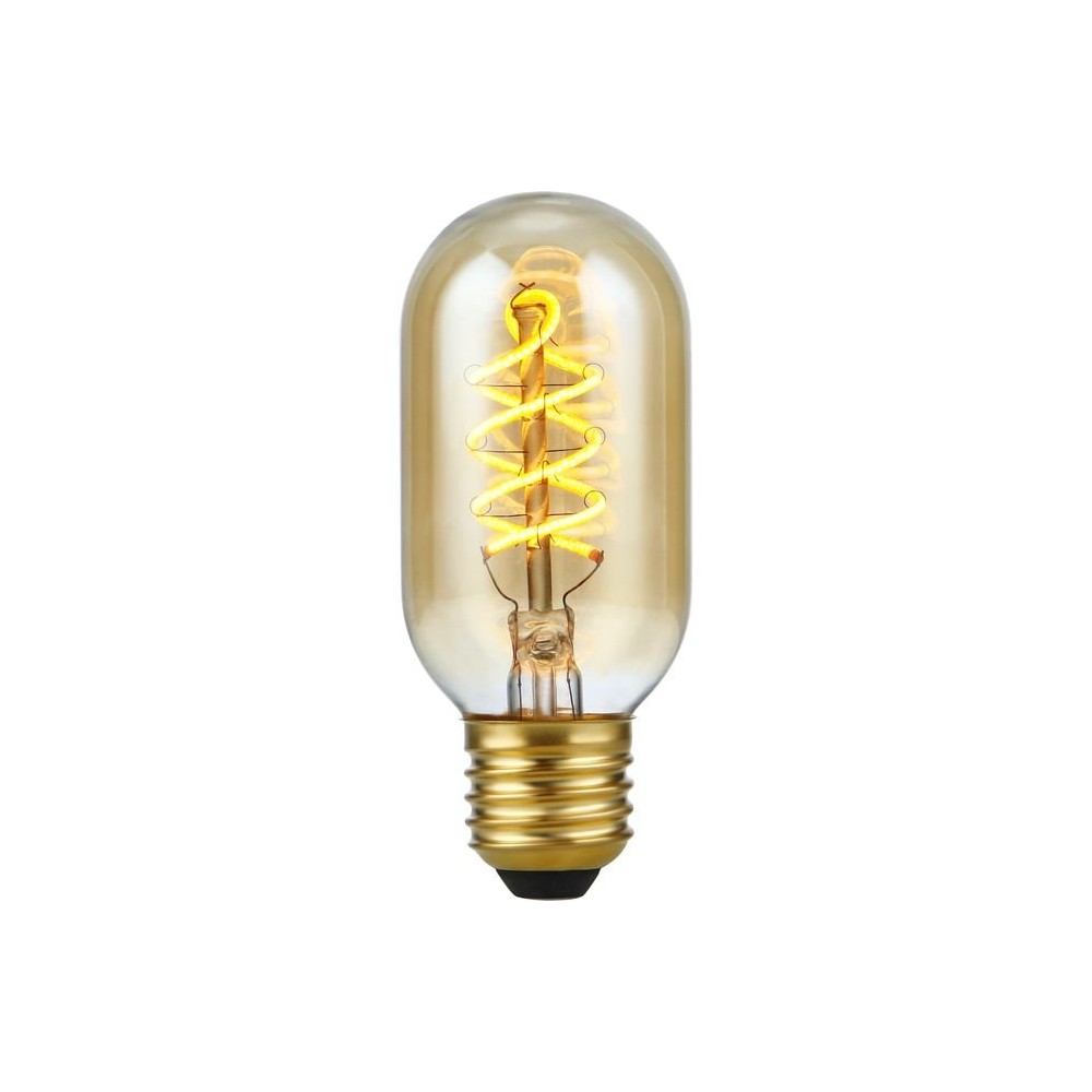 E27 5w Dæmpbar Led Pære Filament Flex Dh Tube, 2000k, Guld Glas, 300lm Dæmpbar : Dæmpbar, Kulør : Ekstra Varm fra Spl