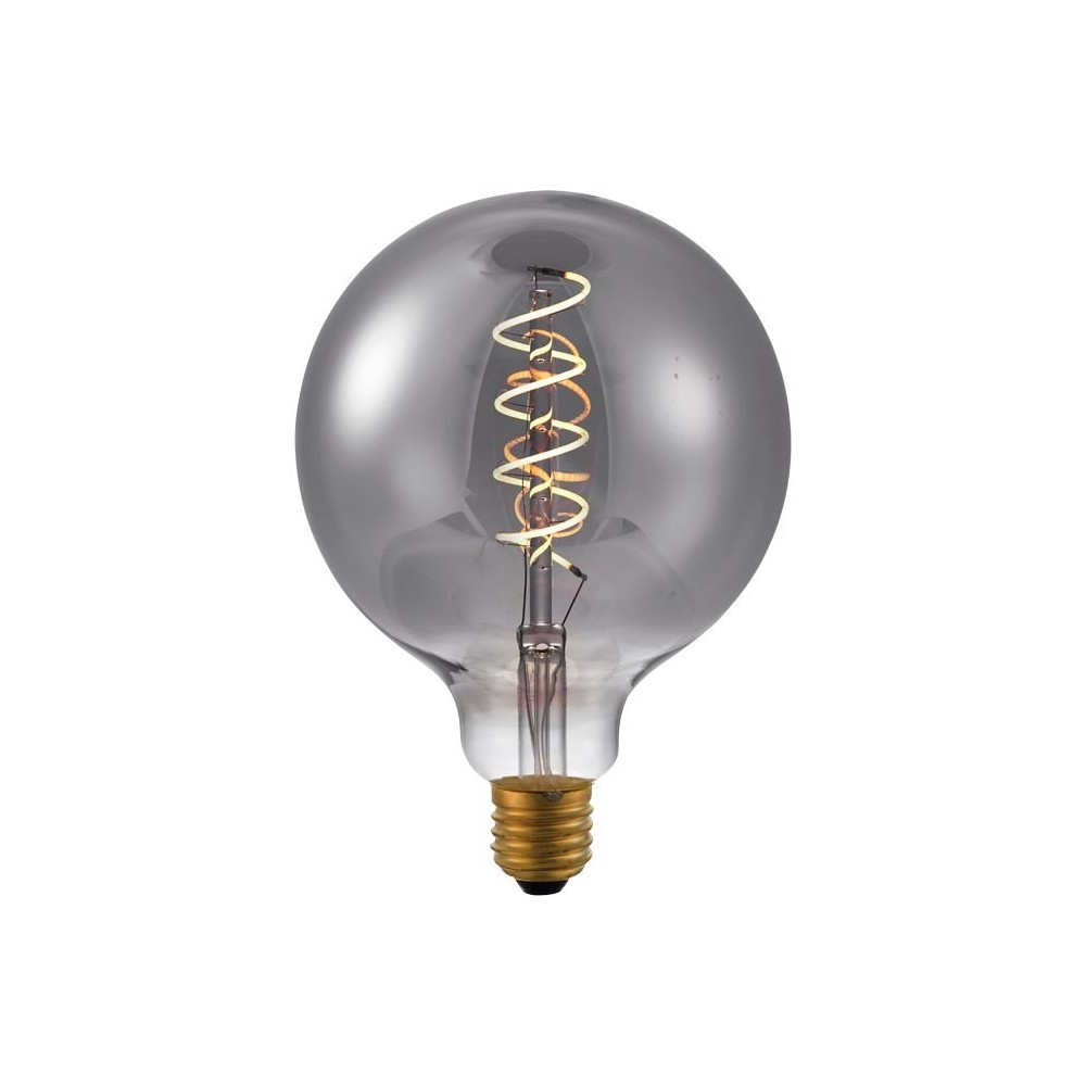 E27 4,5w Dæmpbar Led Pære G125, Filament Flex, Smoke, 2200k, 150lm Dæmpbar : Dæmpbar, Kulør : Ekstra Varm fra Spl
