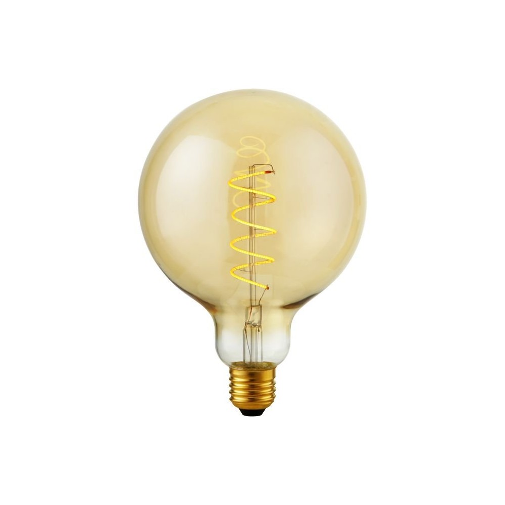 E27 4w Dæmpbar Led Filament Pære G125, Flex Globe, 200lm, 2000k, Guld Glas Dæmpbar : Dæmpbar, Kulør : Ekstra Varm fra Spl