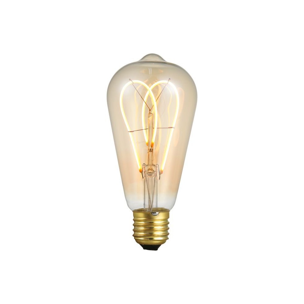 E27 5w Dæmpbar Led Pære St64 Rustika, Flex Double Loop, 2000k, Guld Glas Dæmpbar : Dæmpbar, Kulør : Ekstra Varm fra Spl