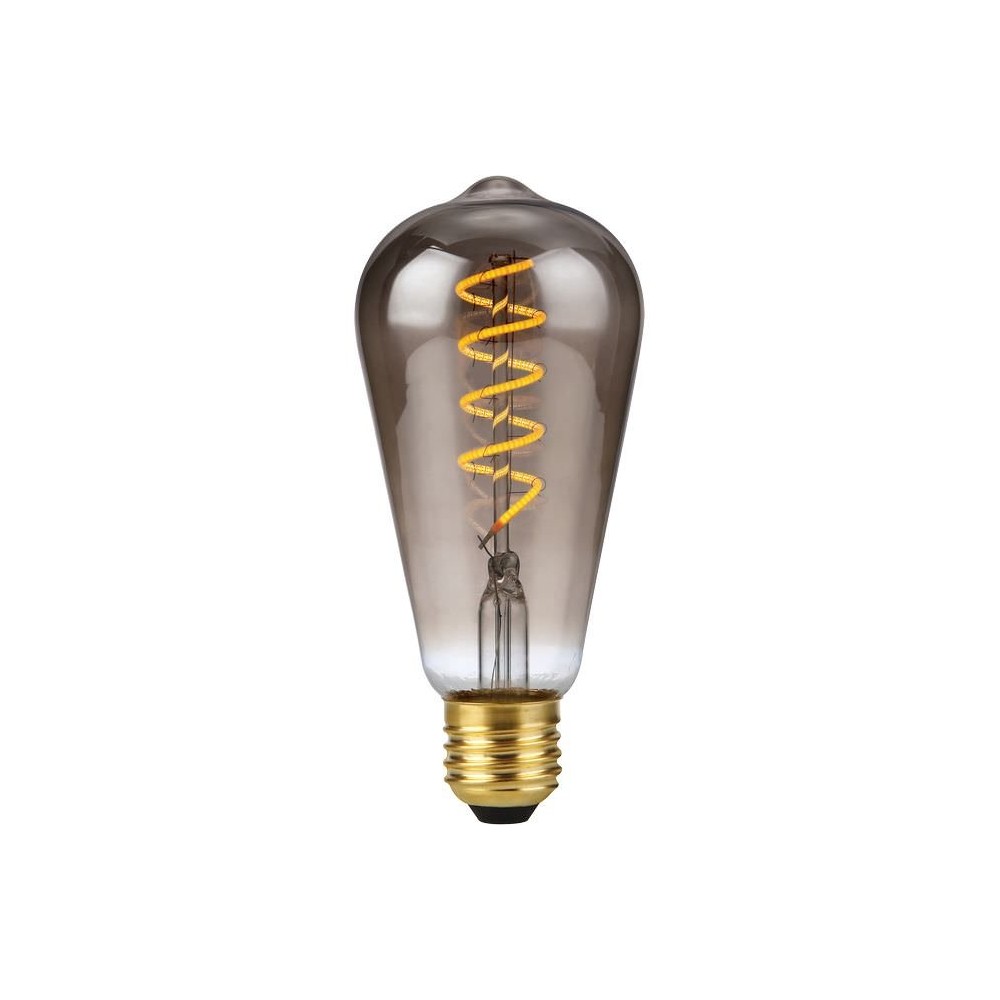 E27 4w Dæmpbar Led Filamentpære St64 Rustika, 2200k, Røgfarvet Glas, Flex Filament Dæmpbar : Dæmpbar, Kulør : Ekstra Varm fra Spl