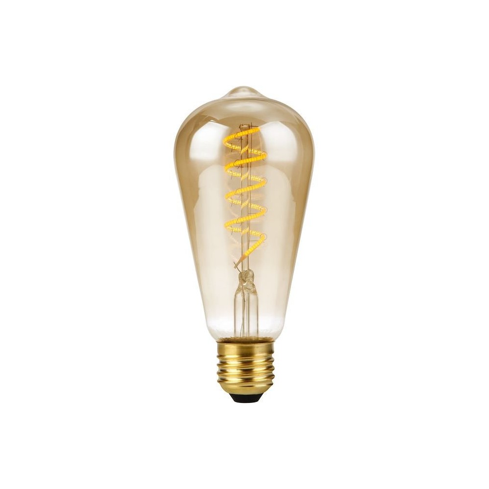 E27 4w Dæmpbar Led Pære St64 Rustika, Flex Filament, 200lm, Guld Glas, 2000k Dæmpbar : Dæmpbar, Kulør : Ekstra Varm fra Spl
