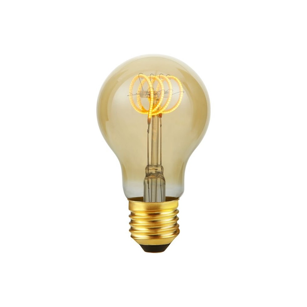 E27 4w Dæmpbar Led Filament Pære   A60, Flex, Gold, 2000k, 210lm   Dæmpbar : Dæmpbar, Kulør : Ekstra Varm fra Spl