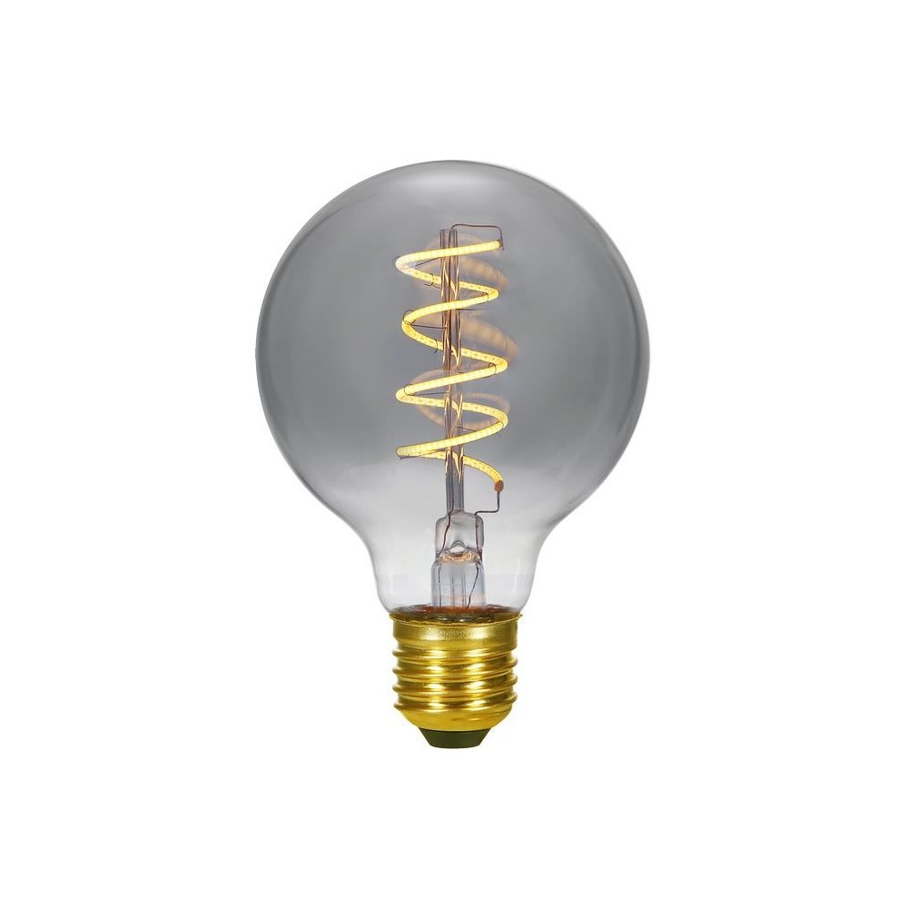 E27 4,5w Dæmpbar Led Globepære G95, Flex Filament, 150lm, Røgfarvet Glas, 2200k Dæmpbar : Dæmpbar, Kulør : Ekstra Varm fra Spl