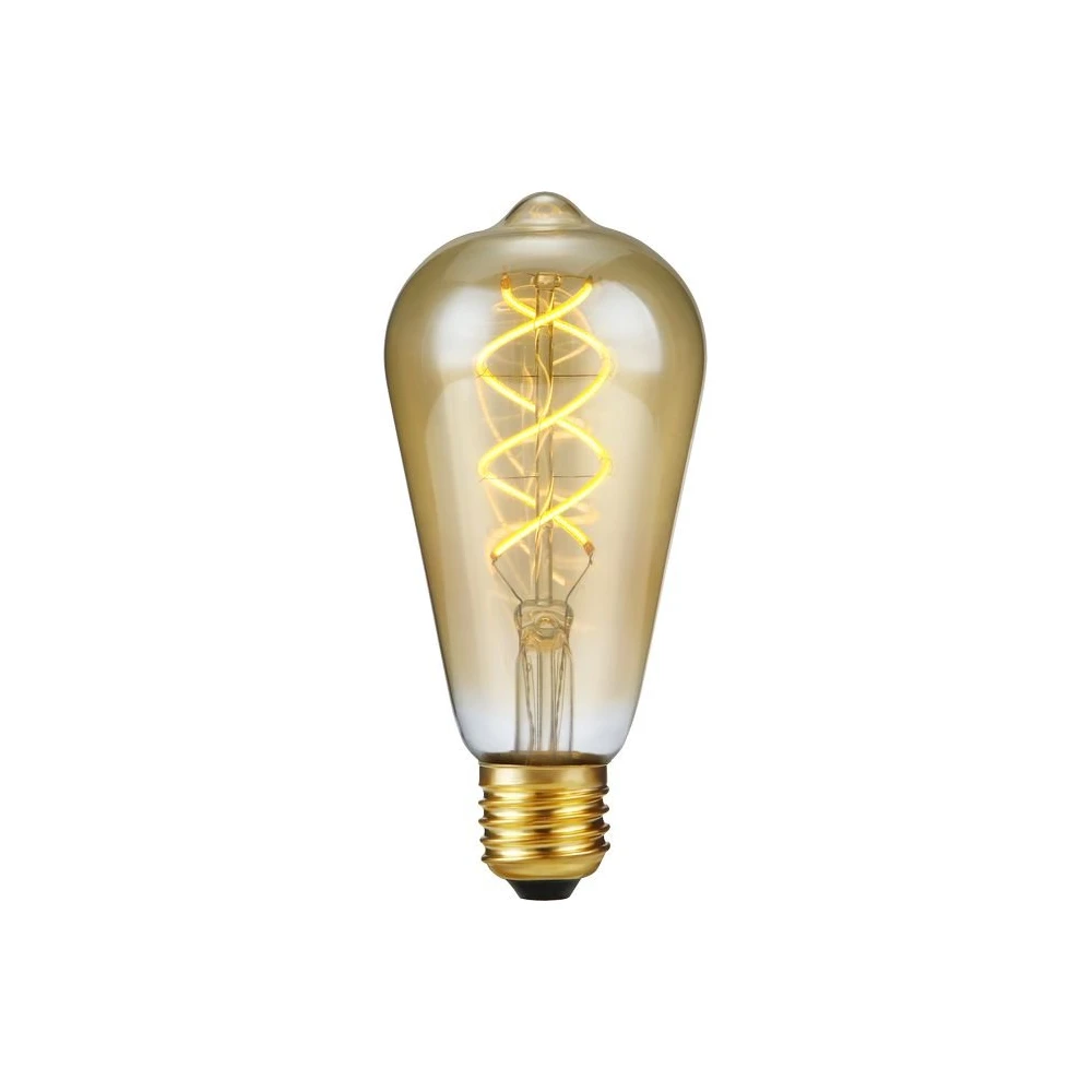 E27 5w 3 Trin Dæmpbar Led Pære St64 Rustika, Flex Filament, 2200k, Guld Glas Dæmpbar : Dæmpbar, Kulør : Ekstra Varm fra Spl